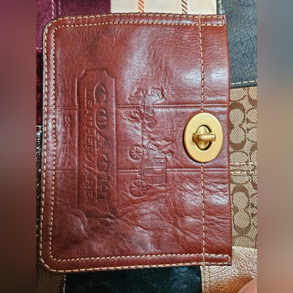 Vintage coach y2k suede leather tote purse patchwork design - Picture 7 of 15